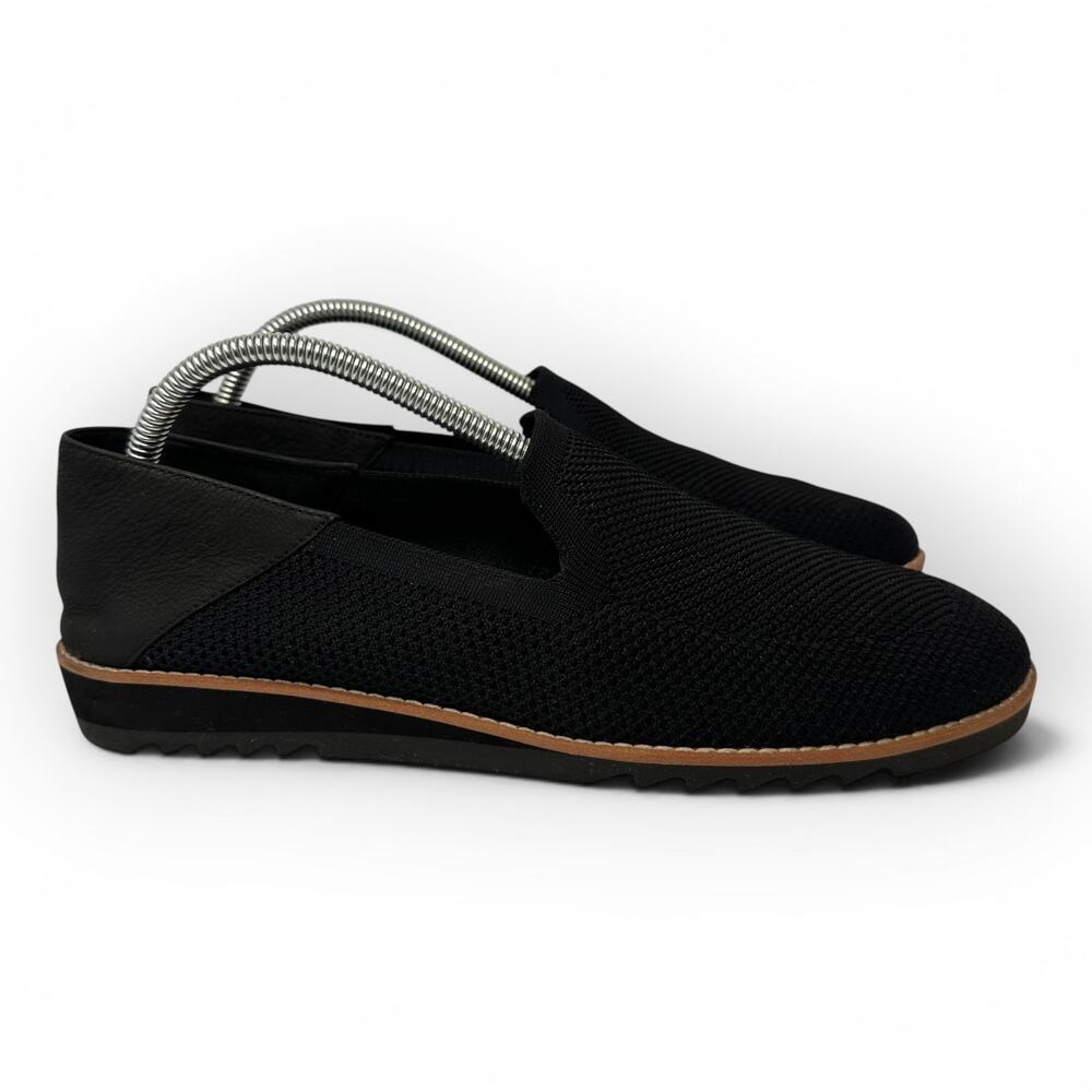 Eileen Fisher Womens 10 Emery Black Stretch Knit Loafers Minimalist Quiet Luxury